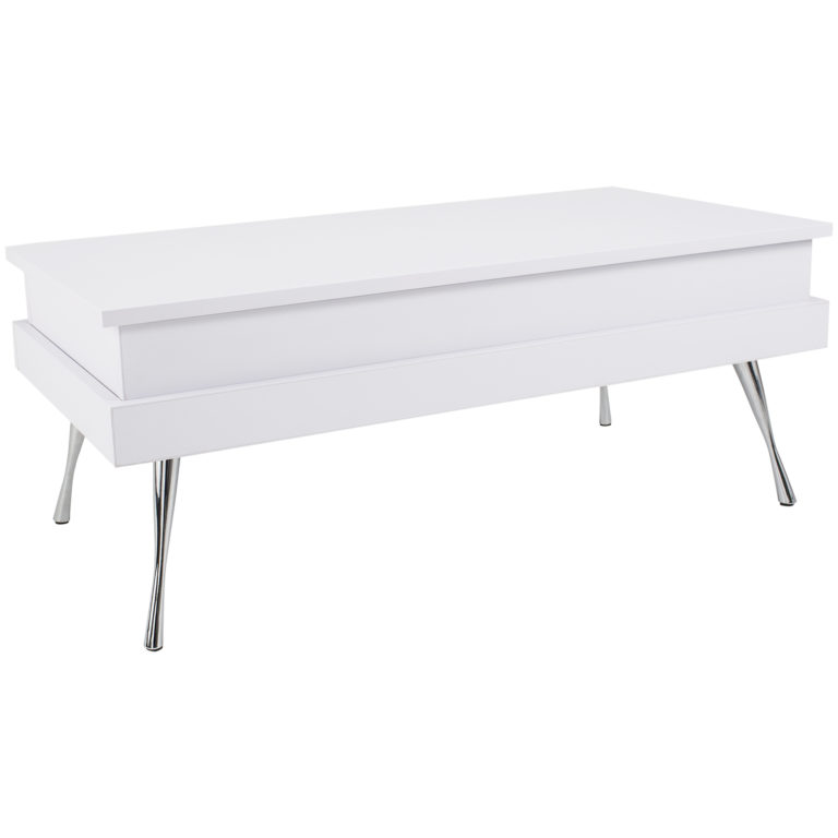 Koryo LiftTop FauxWood Laminate With Chrome Legs Coffee Table MIX