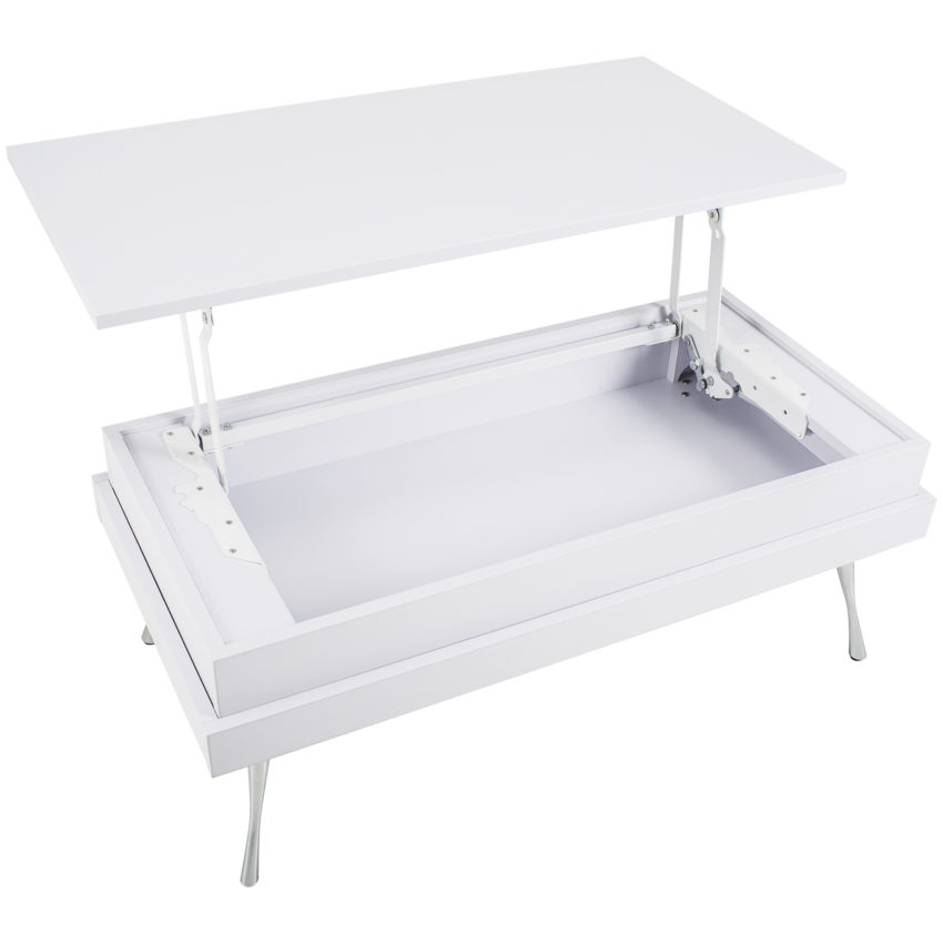 Koryo LiftTop FauxWood Laminate With Chrome Legs Coffee Table MIX